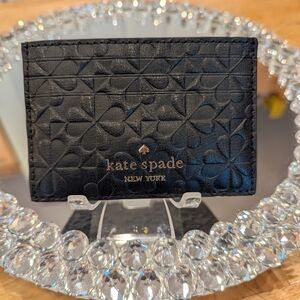 Kate Spade Hollie Spade Clover Geo Embossed Slim Card Holder NWOT